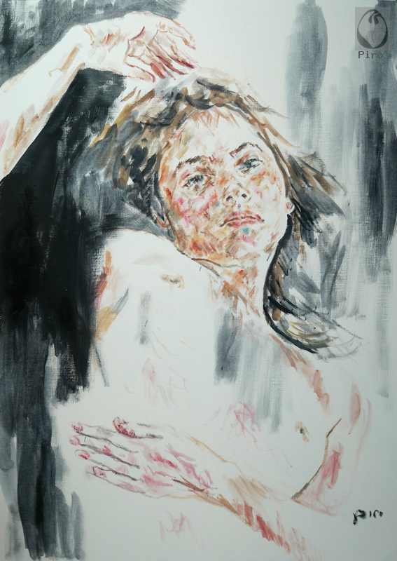 oil on paper - olio su carta di Piro